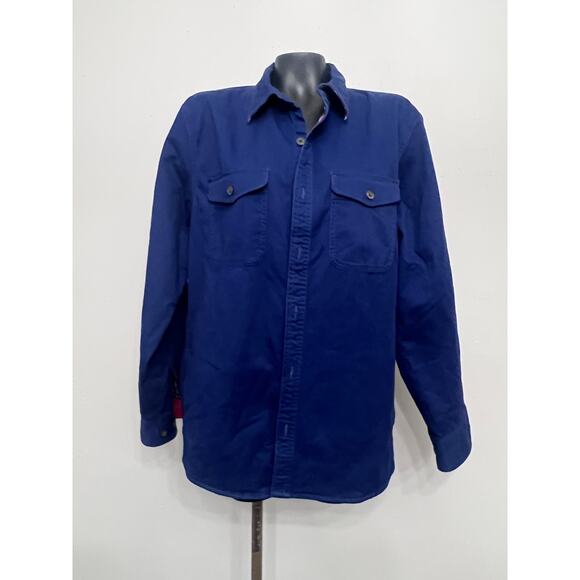 Lands’ End Jacket Men’s M Traditional Fit Blue Plaid Quilted Lining Gorpcore - Picture 1 of 8